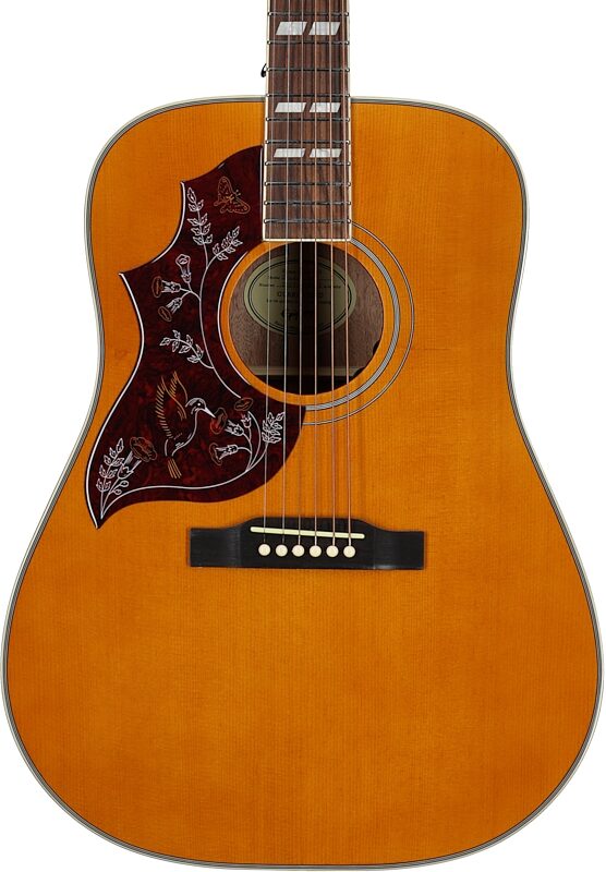 open zoom image for Epiphone Hummingbird Studio Acoustic-Electric Guitar, Left-Handed (with Gig Bag), Antique Natural, Body Straight Front