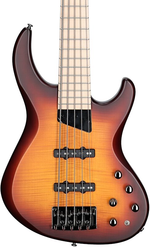 open zoom image for MTD Kingston Saratoga Deluxe 5 Electric Bass, 5-String (with Maple Fingerboard), Deep Cherry Burst, Body Straight Front