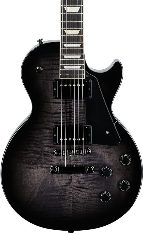 open zoom image for Gibson Les Paul Studio Session Electric Guitar (with Soft Case), Transparent Ebony Burst, Body Straight Front