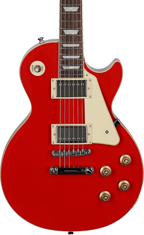 open zoom image for Epiphone Inspired by Gibson Les Paul Standard '50s Electric Guitar (with Gig Bag), Cardinal Red, Laurel Fretboard, Body Straight Front