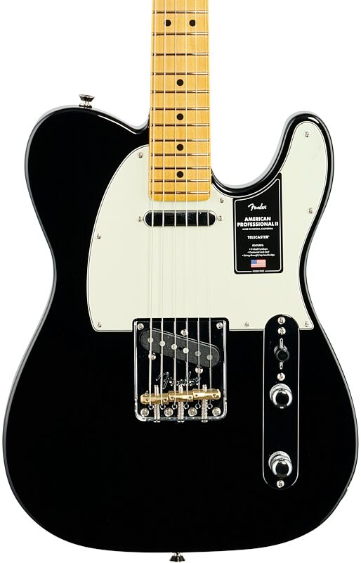 open zoom image for Fender American Professional II Telecaster Electric Guitar, Maple Fingerboard (with Case), Black, Open Box (Very Good), Body Straight Front