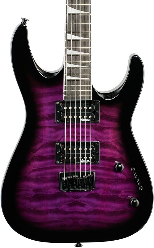 open zoom image for Jackson JS Dinky JS32Q DKAHT Electric Guitar, Transparent Purple Burst, Open Box (Very Good), Body Straight Front