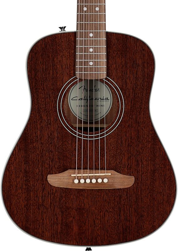 open zoom image for Fender California Standard Redondo Mini Acoustic Guitar (with Gig Bag), Natural, Body Straight Front
