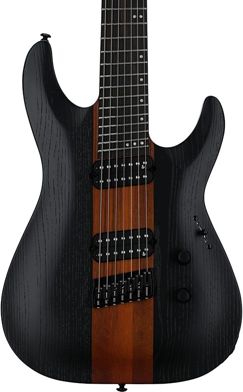 open zoom image for Schecter Rob Scallon C-7 Multi-Scale Electric Guitar, 7-String, Satin Dark Roast, Body Straight Front