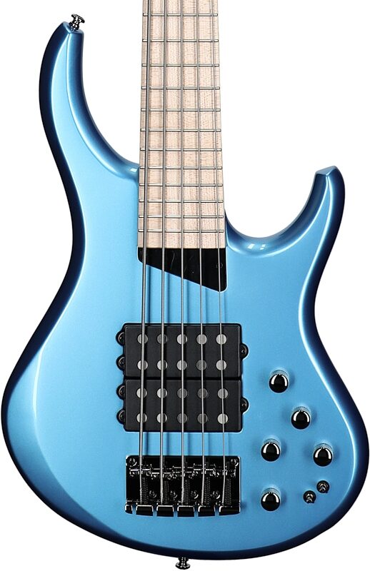 open zoom image for MTD Kingston Super 5 Bass Electric Bass, 5-String (with Maple Fingerboard), Super Blue, Body Straight Front