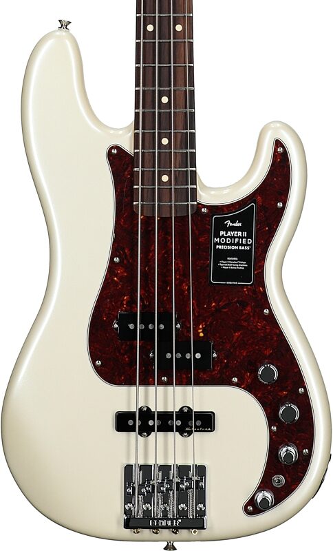 open zoom image for Fender Player II Modified Active Precision Bass, Rosewood Fingerboard (with Gig Bag), Olympic White, Body Straight Front