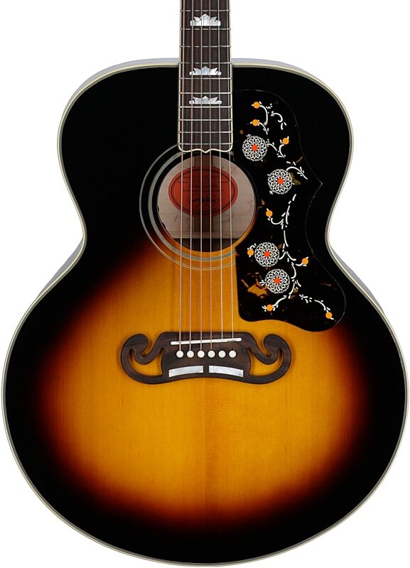 open zoom image for Epiphone Inspired by Gibson Custom 1957 SJ-200 Reissue Acoustic-Electric Guitar (with Case), Vintage Sunburst, Body Straight Front