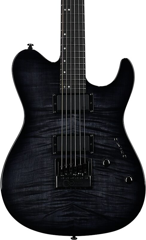 open zoom image for ESP LTD TH-1000ETFM Electric Guitar, See-Thru Black Sunburst, Body Straight Front