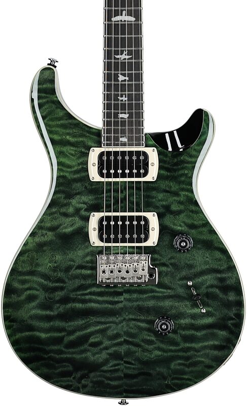 open zoom image for PRS Paul Reed Smith SE Custom 24 Quilt Top Electric Guitar (with Gig Bag), Teal Black, Body Straight Front
