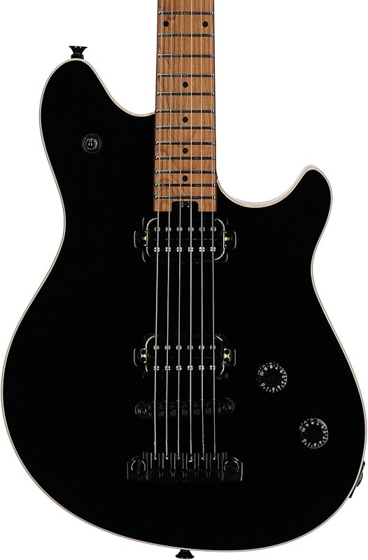 open zoom image for EVH Eddie Van Halen Limited Edition Wolfgang Special TOM Archtop Electric Guitar, Gloss Black, Body Straight Front