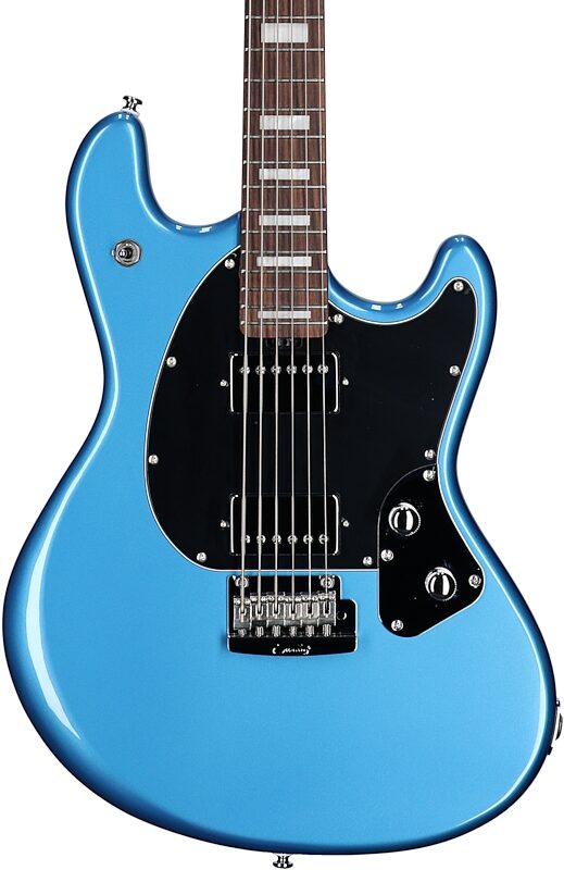 open zoom image for Sterling by Music Man StingRay Baritone Electric Guitar, Toluca Lake Blue, Body Straight Front