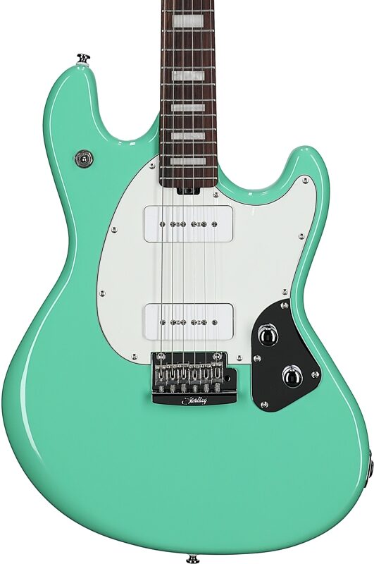 open zoom image for Sterling by Music Man SR50X StingRay Plus Electric Guitar, Seafoam Green, Rosewood Fretboard, Body Straight Front