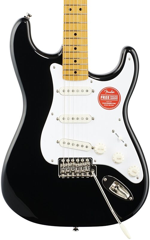 open zoom image for Squier Classic Vibe '50s Stratocaster Electric Guitar, with Maple Fingerboard, Black, Body Straight Front