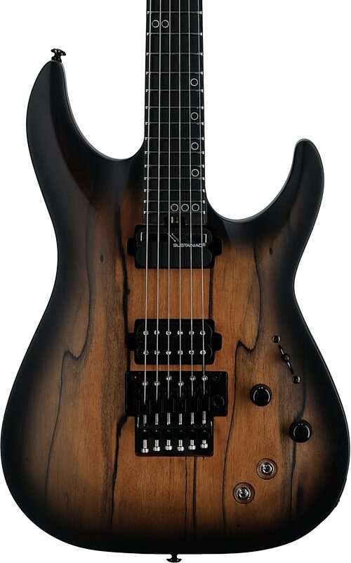 open zoom image for Schecter C-1 FR-S Pale Moon Ebony Electric Guitar, Natural Satin Black Burst, Body Straight Front