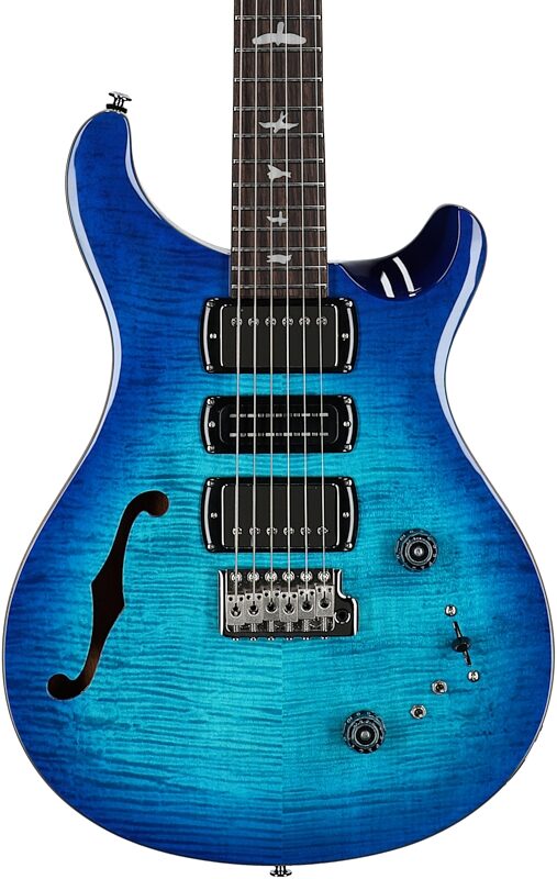 open zoom image for PRS Paul Reed Smith SE Special Semi-Hollow Electric Guitar (with Gig Bag), Lake Blue, Body Straight Front