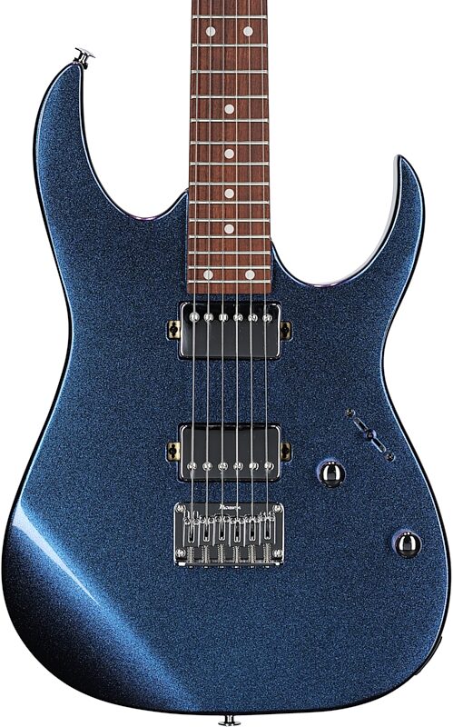 open zoom image for Ibanez GRG121SP GIO Electric Guitar, Blue Metal Chameleon, Body Straight Front