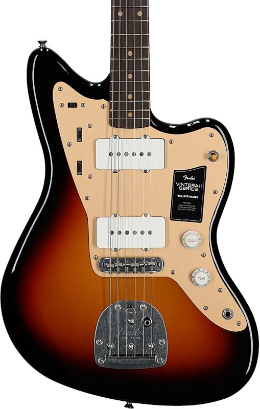 open zoom image for Fender Limited Edition Vintera II Road Worn '50s Jazzmaster Electric Guitar (with Case), 3-Color Sunburst, Body Straight Front
