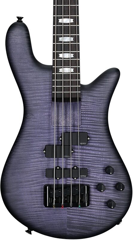 open zoom image for Spector Euro4 LX Bolt-On Bass Guitar (with Gig Bag), Nightshade Matte, Body Straight Front