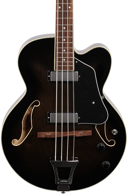 open zoom image for Ibanez AFB200 Artcore Hollowbody Electric Bass, Transparent Black Sunburst, Body Straight Front