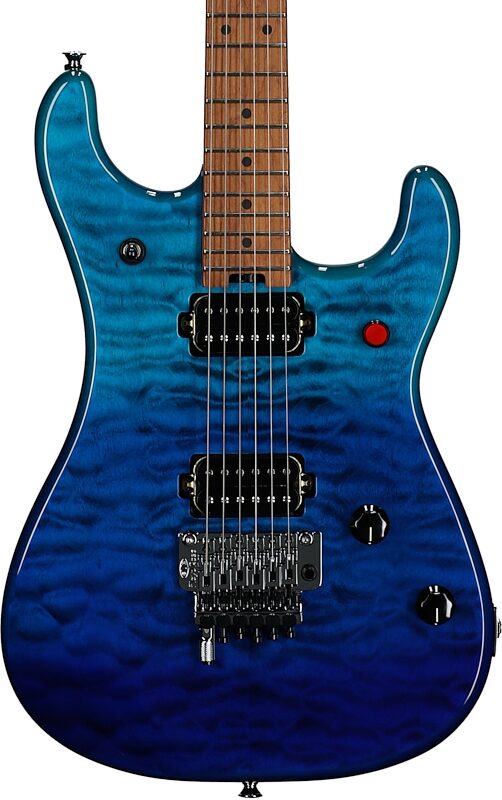 open zoom image for EVH Eddie Van Halen 5150 Series DX QM Electric Guitar, with Baked Maple Fingerboard (and Gig Bag), Pacific Drift, Body Straight Front