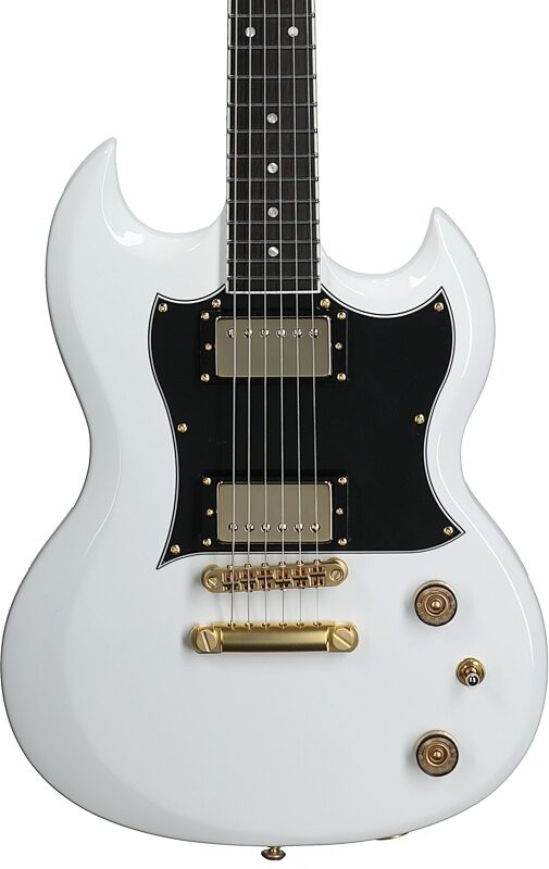 open zoom image for Schecter Zacky Vengeance H6LLYW66D Electric Guitar, Gloss White, Open Box (Very Good), Body Straight Front