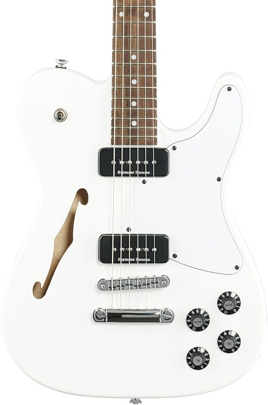 open zoom image for Fender Jim Adkins JA90 Telecaster Thinline Electric Guitar, with Laurel Fingerboard, Arctic White, Body Straight Front