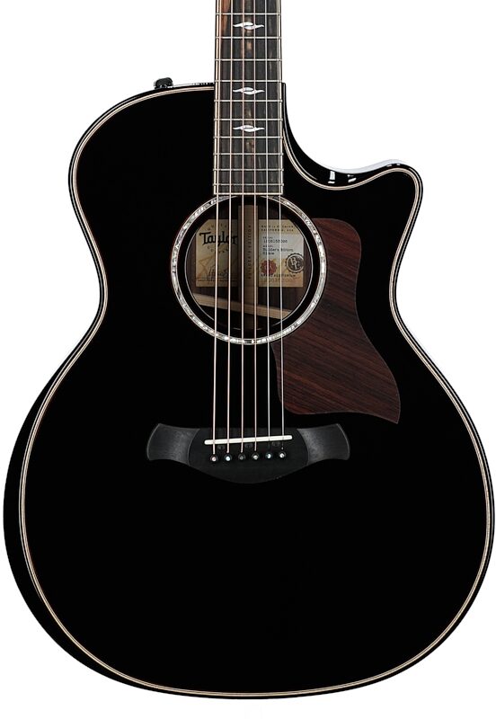 open zoom image for Taylor 814ce Grand Auditorium Cutaway Acoustic-Electric Guitar (with Case), Blacktop, with Deluxe Hardshell Case, Body Straight Front