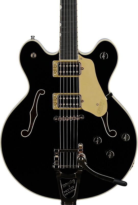 open zoom image for Gretsch Professional Collection Broadkaster LX Center Block Semi-hollowbody Electric Guitar (with Case), Black, Body Straight Front