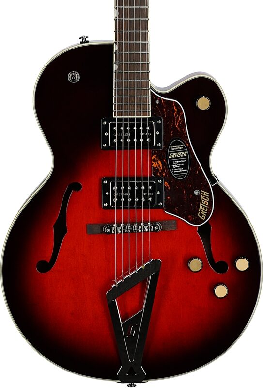open zoom image for Gretsch G2420 Streamliner Hollowbody Electric Guitar, Claret Burst, Body Straight Front