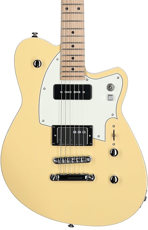 open zoom image for Reverend Chris Freeman Signature Electric Guitar, Powder Yellow, Body Straight Front