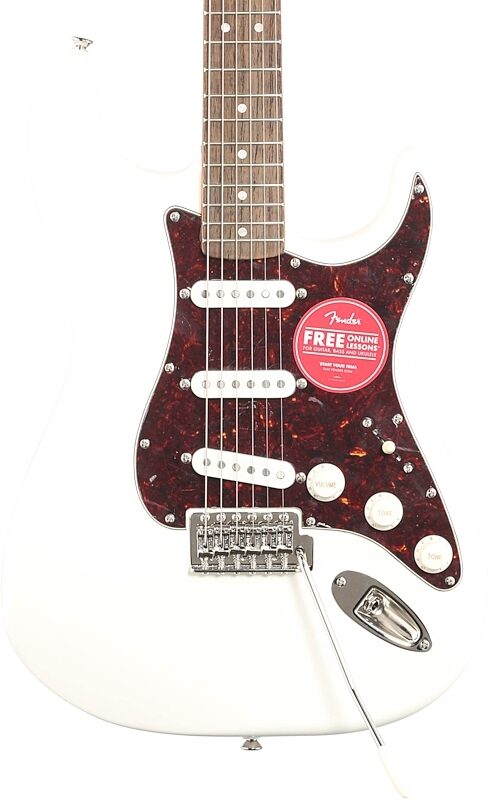 open zoom image for Squier Classic Vibe '70s Stratocaster Electric Guitar, Laurel Olympic White, Body Straight Front