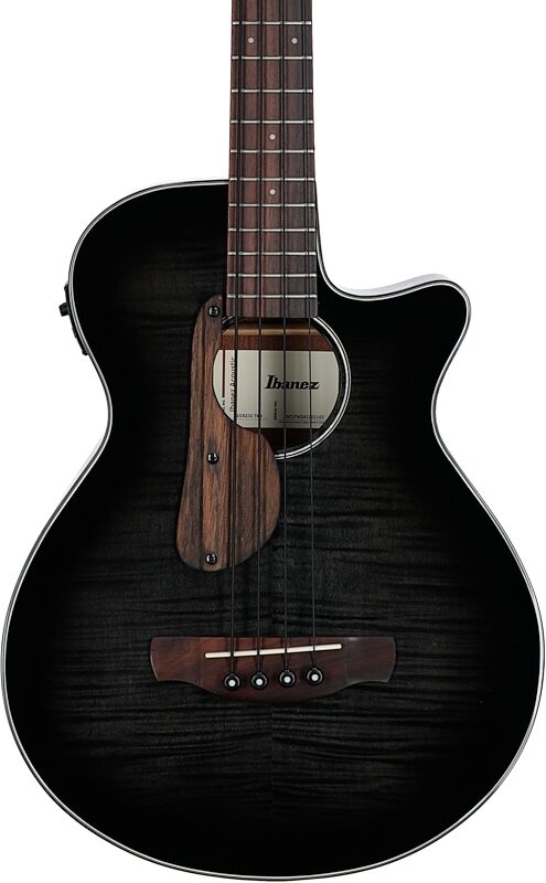 open zoom image for Ibanez AEGB25E Acoustic-Electric Bass, Transparent Black Burst Hi Gloss, Body Straight Front