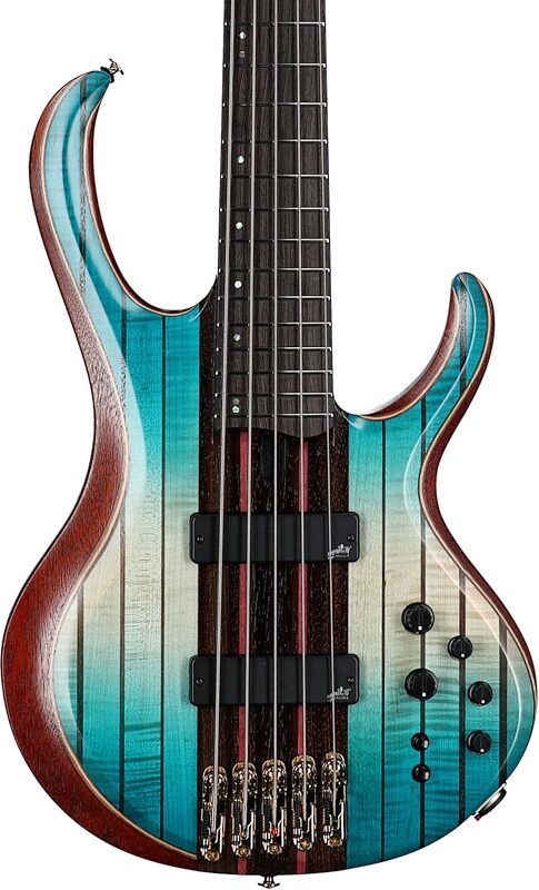 open zoom image for Ibanez Premium BTB1935 Bass Guitar (with Gig Bag), Caribbean Isle Lo-Gloss, Body Straight Front