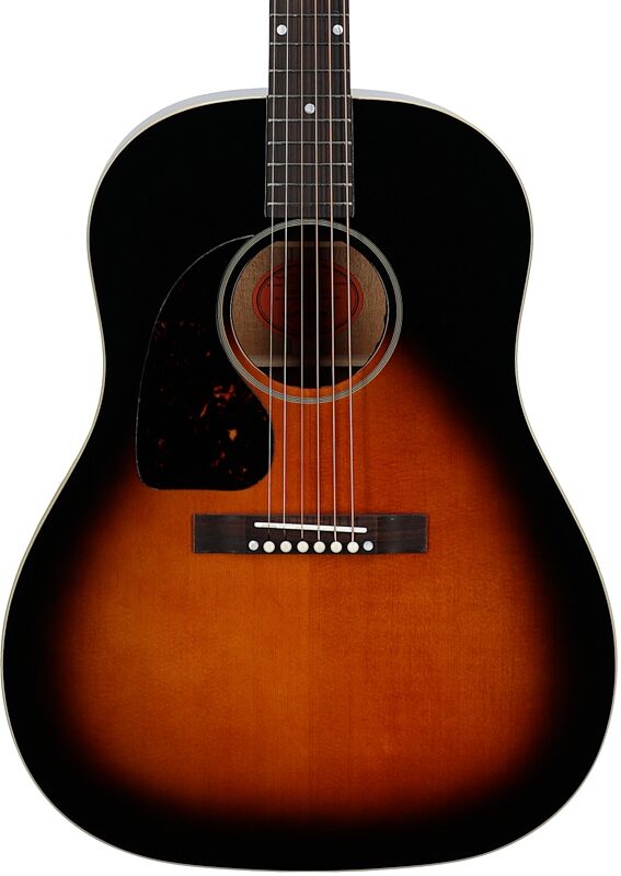 open zoom image for Epiphone Inspired by Gibson Custom 1942 Banner J-45 Acoustic-Electric Guitar, Left-Handed (with Case), Vintage Sunburst, Body Straight Front