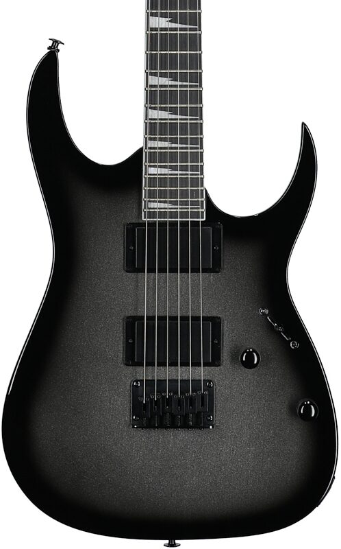 open zoom image for Ibanez GRG121DX Electric Guitar, Metallic Gray Sunburst, Body Straight Front