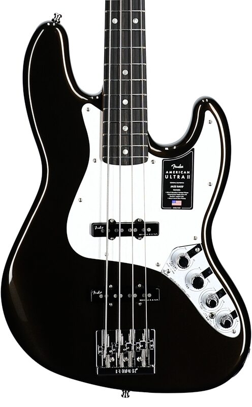 open zoom image for Fender American Ultra II Jazz Electric Bass, with Ebony Fingerboard (with Case), Texas Tea, Body Straight Front