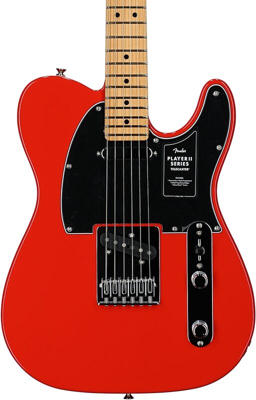 open zoom image for Fender Player II Telecaster Electric Guitar, with Maple Fingerboard, Coral Red, Body Straight Front