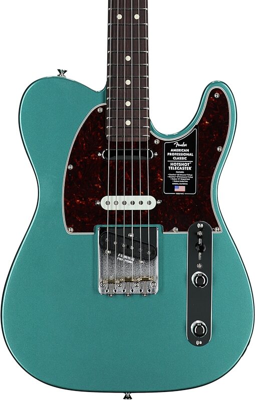 open zoom image for Fender American Pro Classic Hotshot Telecaster Electric Guitar, Rosewood Fingerboard (with Gig Bag), Sherwood Green, Open Box (Very Good), Body Straight Front