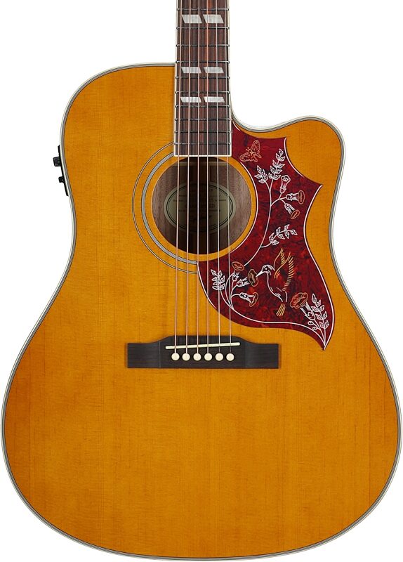 open zoom image for Epiphone Hummingbird Studio EC Acoustic-Electric Guitar (with Gig Bag), Natural, Body Straight Front