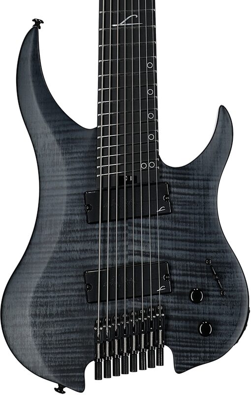 open zoom image for Legator Ghost 8 Super Shred Electric Guitar, Black Flame, Body Straight Front