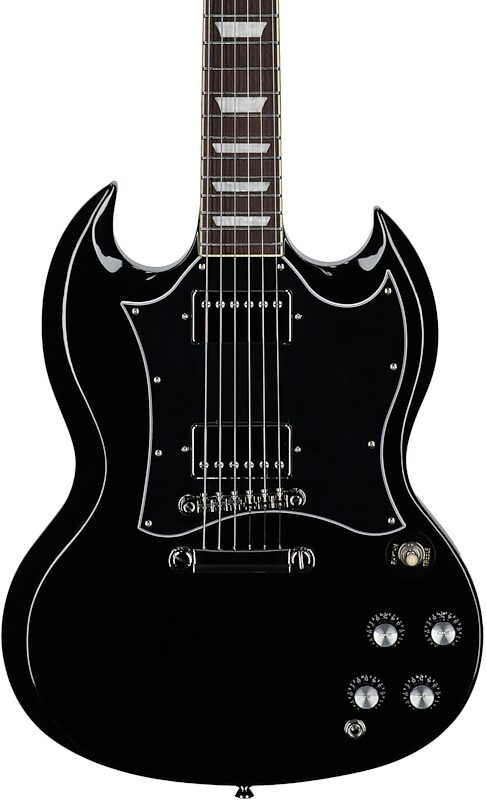 open zoom image for Epiphone Inspired by Gibson SG Standard Electric Guitar (with Gig Bag), Ebony, Rosewood Fretboard, Body Straight Front