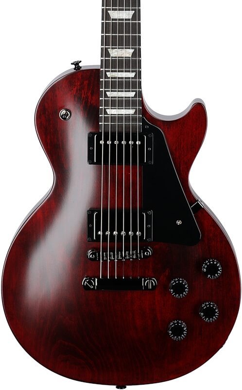open zoom image for Gibson Les Paul Modern Studio Electric Guitar (with Soft Case), Wine Red, Body Straight Front