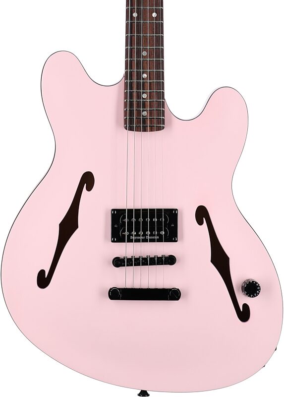 open zoom image for Fender Tom DeLonge Starcaster Electric Guitar, Satin Shell Pink, Body Straight Front
