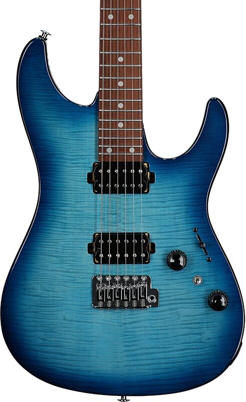 open zoom image for Ibanez AZ24S1F Electric Guitar, Transparent Turquoise Sunburst, Open Box (Very Good), Body Straight Front