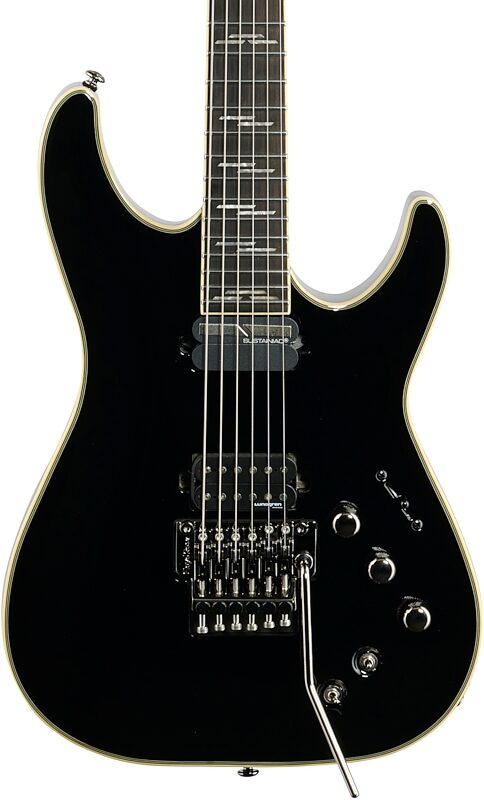 open zoom image for Schecter C-1 FR-S Blackjack Electric Guitar, Gloss Black, Open Box (Good), Body Straight Front
