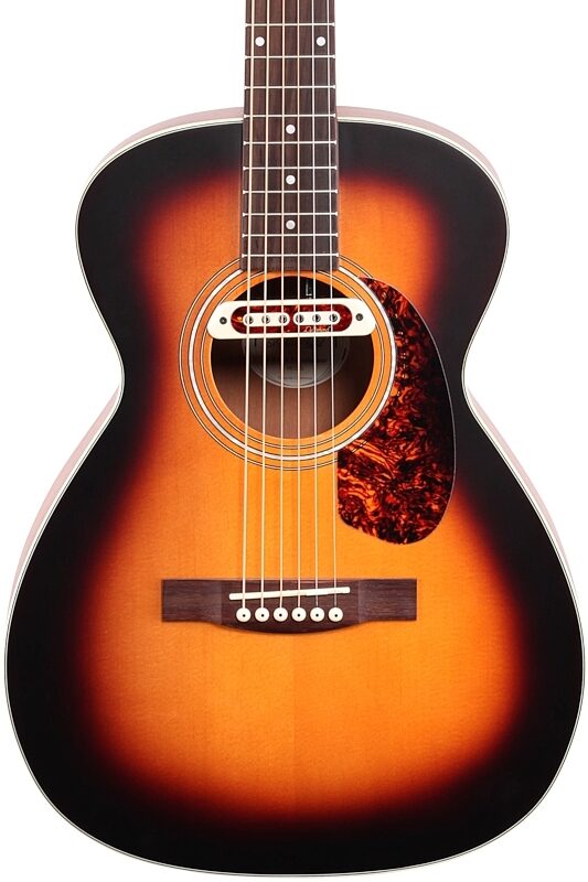 open zoom image for Guild M-240E Troubadour Acoustic-Electric Guitar, Vintage Sunburst, Body Straight Front