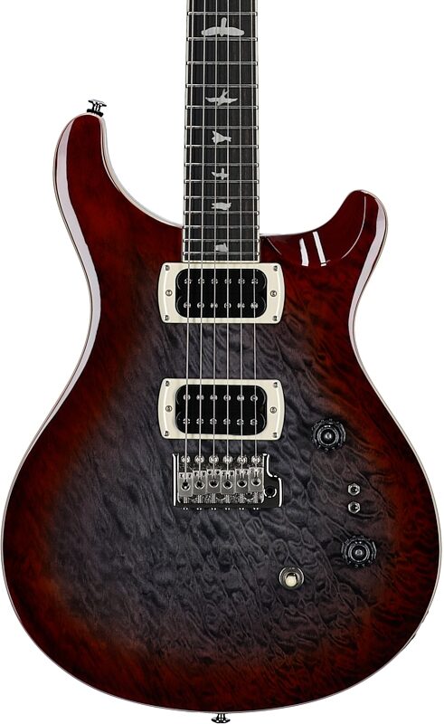 open zoom image for PRS Paul Reed Smith SE Custom 24-08 Quilt Electric Guitar, Charcoal Cherry Burst, Open Box (Very Good), Body Straight Front
