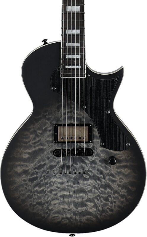 open zoom image for ESP LTD Deluxe EC-01FT Electric Guitar, Charcoal Burst Satin Teardrop, Body Straight Front