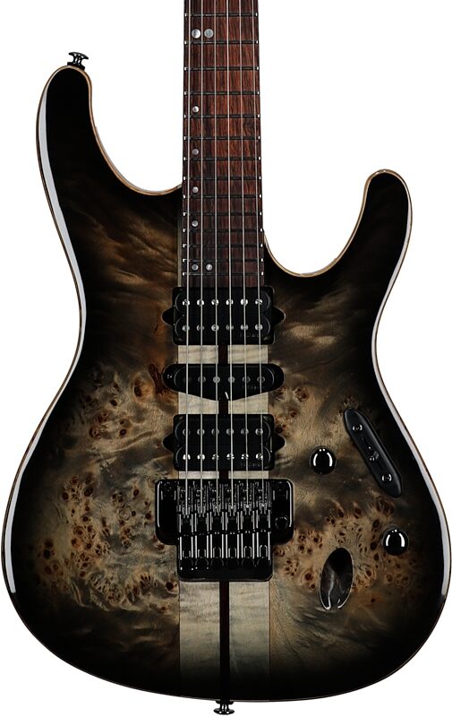 open zoom image for Ibanez S1070PBZ Premium Electric Guitar (with Gig Bag), Charcoal Black Burst, Open Box (Very Good), Body Straight Front