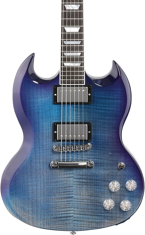 open zoom image for Gibson SG Modern Electric Guitar (with Case), Blueberry Fade, Body Straight Front